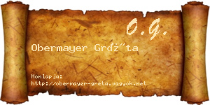 Obermayer Gréta névjegykártya